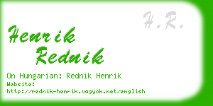 henrik rednik business card